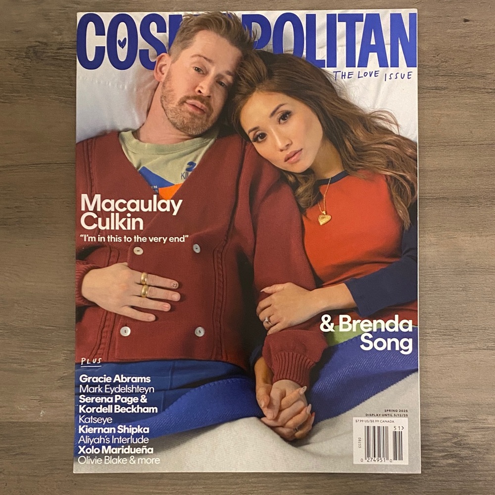 Cosmopolitan Magazine with Macaulay Culkin and Brenda Song Cover Spring 2025